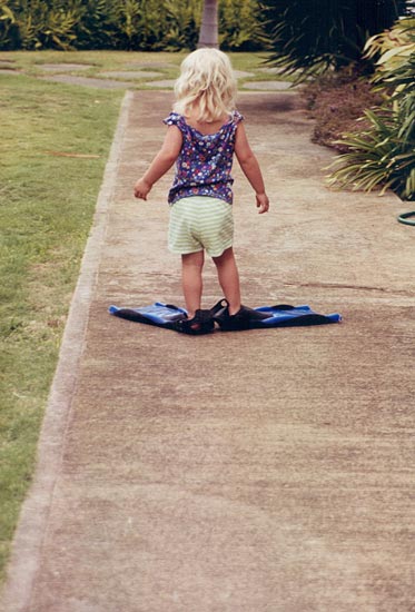 girl with flippers